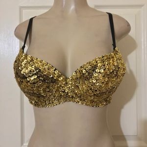 Gold sequin bra